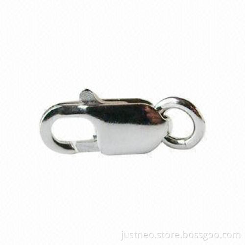 Solid 925 sterling silver/lobster necklace clasps with 1 open jump ring